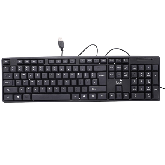Lipi USB Wired Keyboard UV Coated Surface